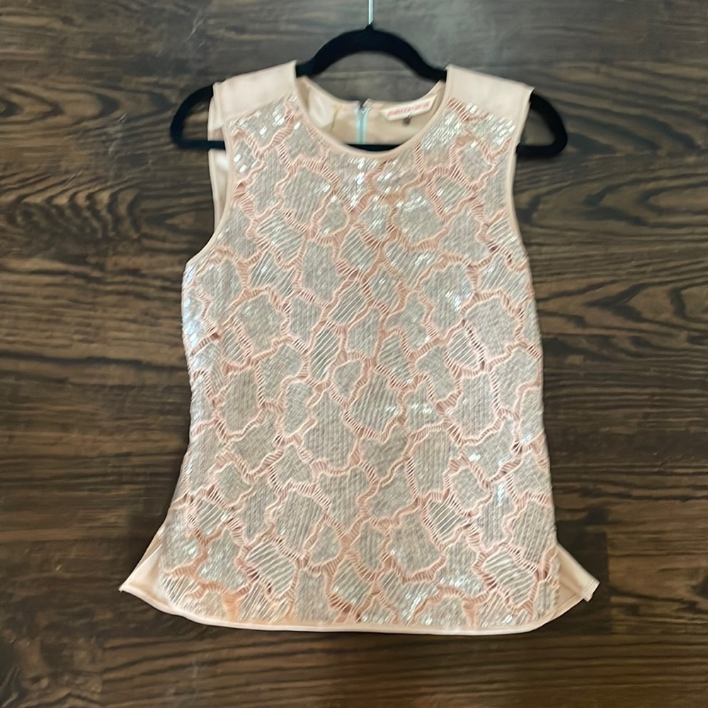 Rebecca Taylor sparkly pink sleeveless top